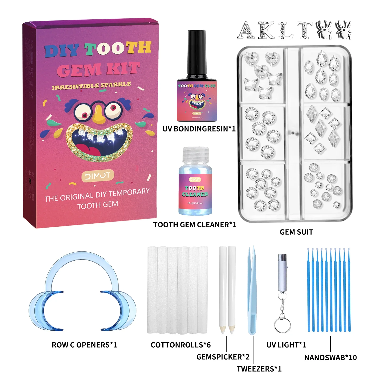 

Набор драгоценных камней для зубов, акриловый кристалл, алмазный орнамент, инструменты «сделай сам», различные формы, цветные украшения для зубов, нежный очиститель, не повреждение