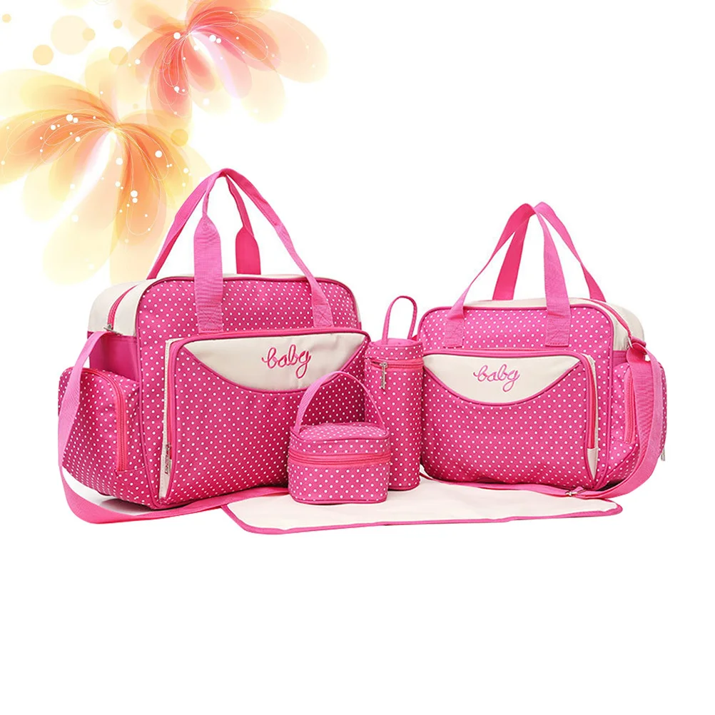 مجموعة واحدة من حقيبة حمل الأم متعددة الوظائف باللون الأزرق ذات سعة كبيرة حقيبة كتف خفيفة الوزن حقيبة أطفال للعمل المدرسي والسفر والتسوق