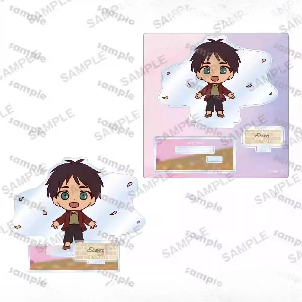 Juego Armin Arlert Hans Eren Yeager Mikasa Ackerman Hange Zoe muñeco con soporte acrílico figura de Anime modelo placa Cosplay juguete para regalo