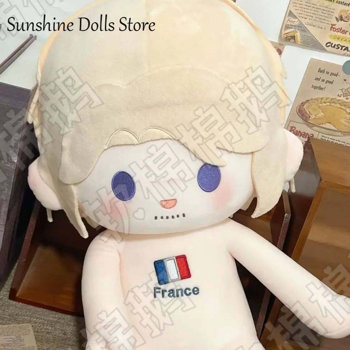 

Anime Role Francis Bonnefoy Attributes Sitting posture Plush Doll Stuffed Body Dress Up Clothes Kawaii Plushies Xmas 40cm
