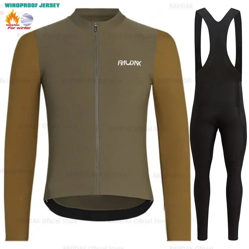 RAUDAX Professional Cycling Shirt Winter Thermal Fleece Clothing Bicycle Clothes Jersey Men's Blouse Bike Equipment 2024 Set Man