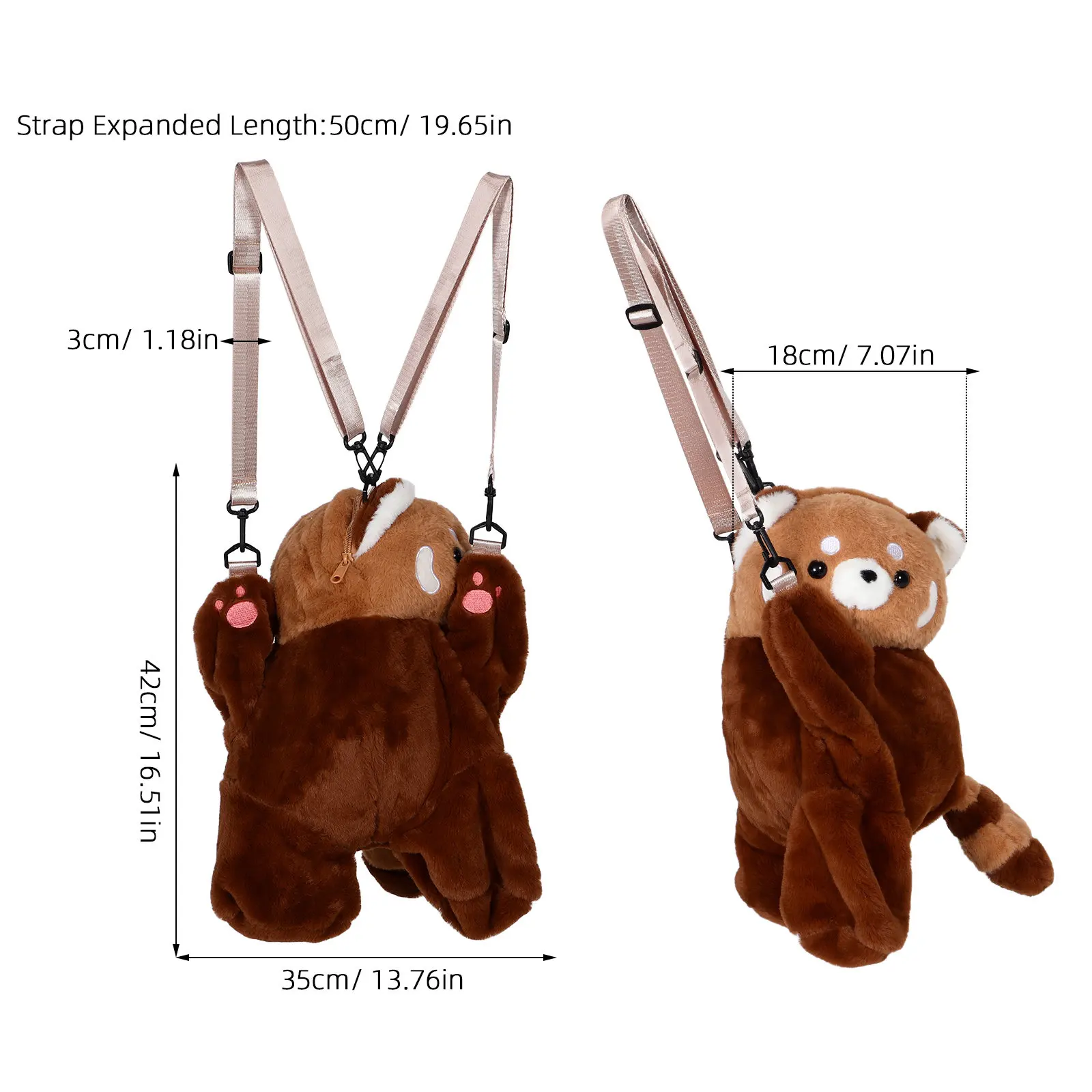 Red Panda Backpack for Women & Teens – Spacious Animal-Themed School, Travel & Hiking Bag