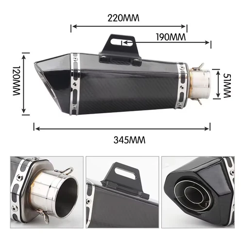 Imagen 2 del producto Sistema de escape de motocicleta escapa para moto de 51 mm
