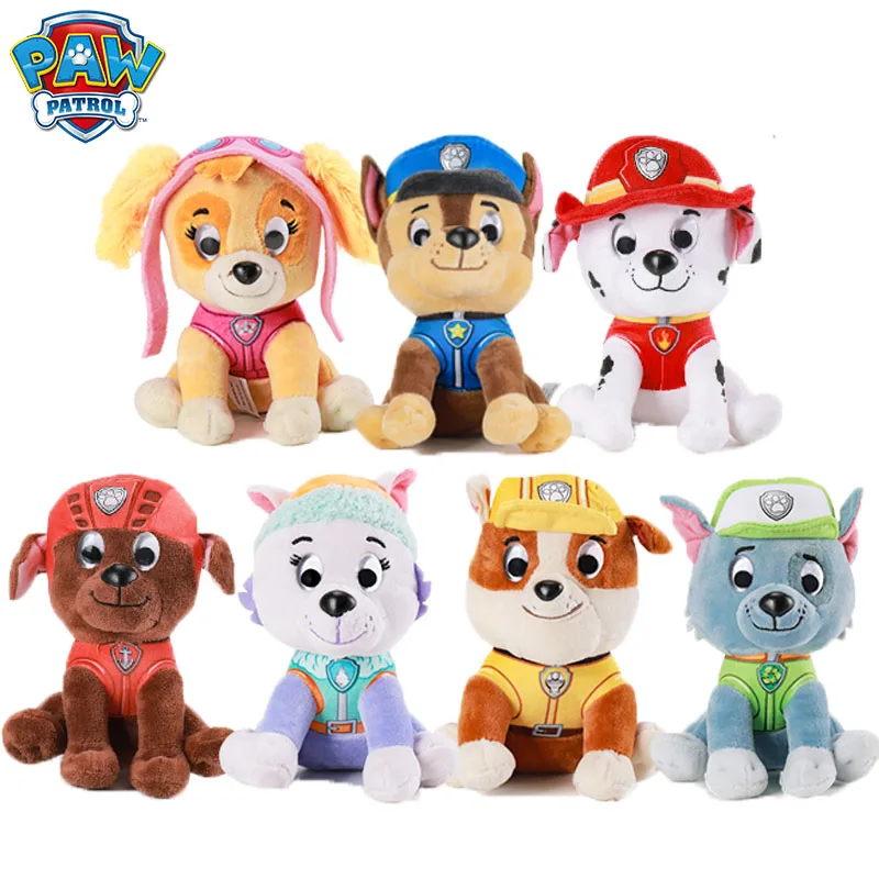 Genuine Paw Patrol 15-18cm Chase Skye Everest Tracker Apollo Robodog Cat Anime Plush Doll patrouille birthday Gift Children Toy