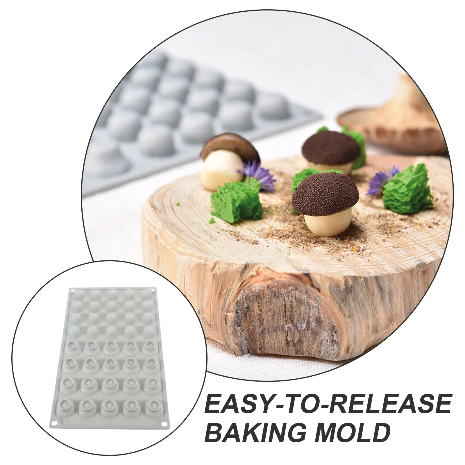 

Mushroom Silicone Candy Mold Reusable Flexible Fondant Mold for Baking Cake Cookie Chocolate DIY Pastry Decorations