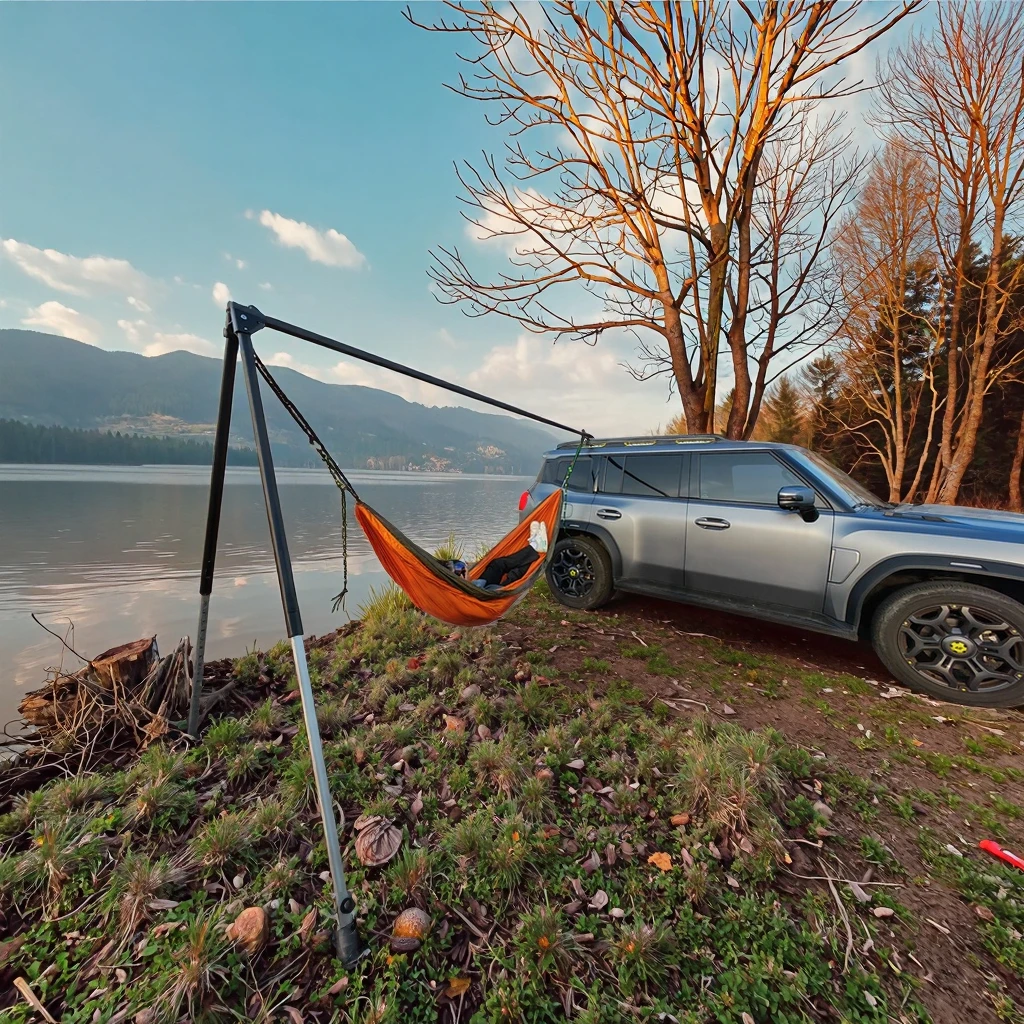 Outdoor Portable Adjustable Aluminum Alloy Camping Hammock Bracket Adult 1-2 Person 150 CM 200kg Capacity Hiking