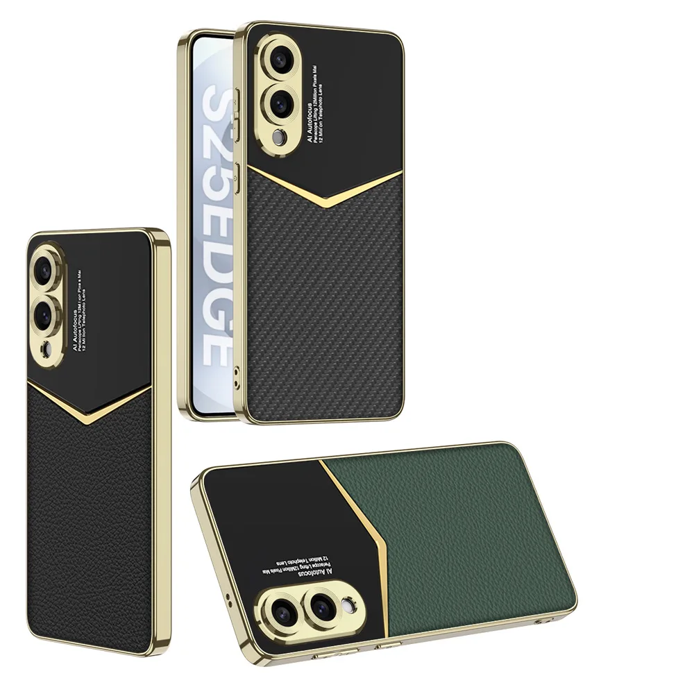 

[Classic Business Style] Electroplating frame high-end boutique anti-drop no-fading mobile phone case for Samsung S25 Edge