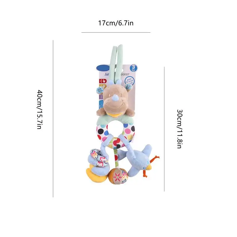 لعبة حسية من القطيفة لعربة الأطفال معلقة على شكل وحيد القرن خشخيشات عربة أطفال قطيفة ديكور لعربة الأطفال خشخيشات حيوانات قطيفة لطيفة للفتيات والأولاد
