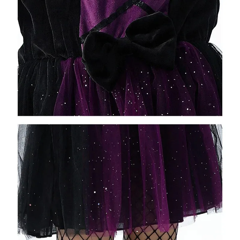 زي ساحرة الهالوين للفتيات الصغيرات، لعب الأدوار مصاص الدماء، أميرة الأطفال، عباءة، هدية كرنفال gh;0