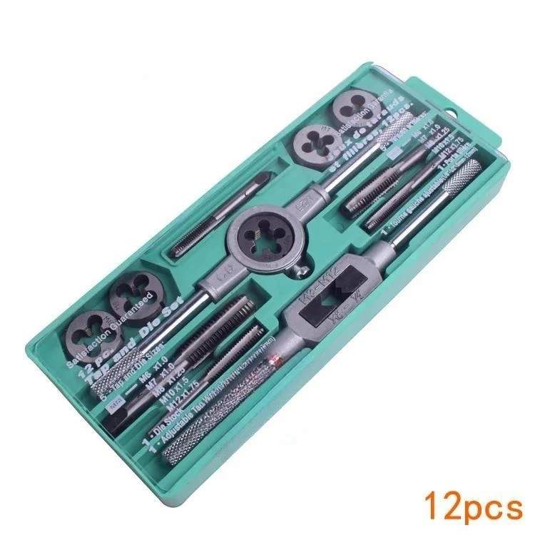 12 piece set of tap and die sets for primary and secondary school comprehensive practice matching supplies, fitter tools DIY