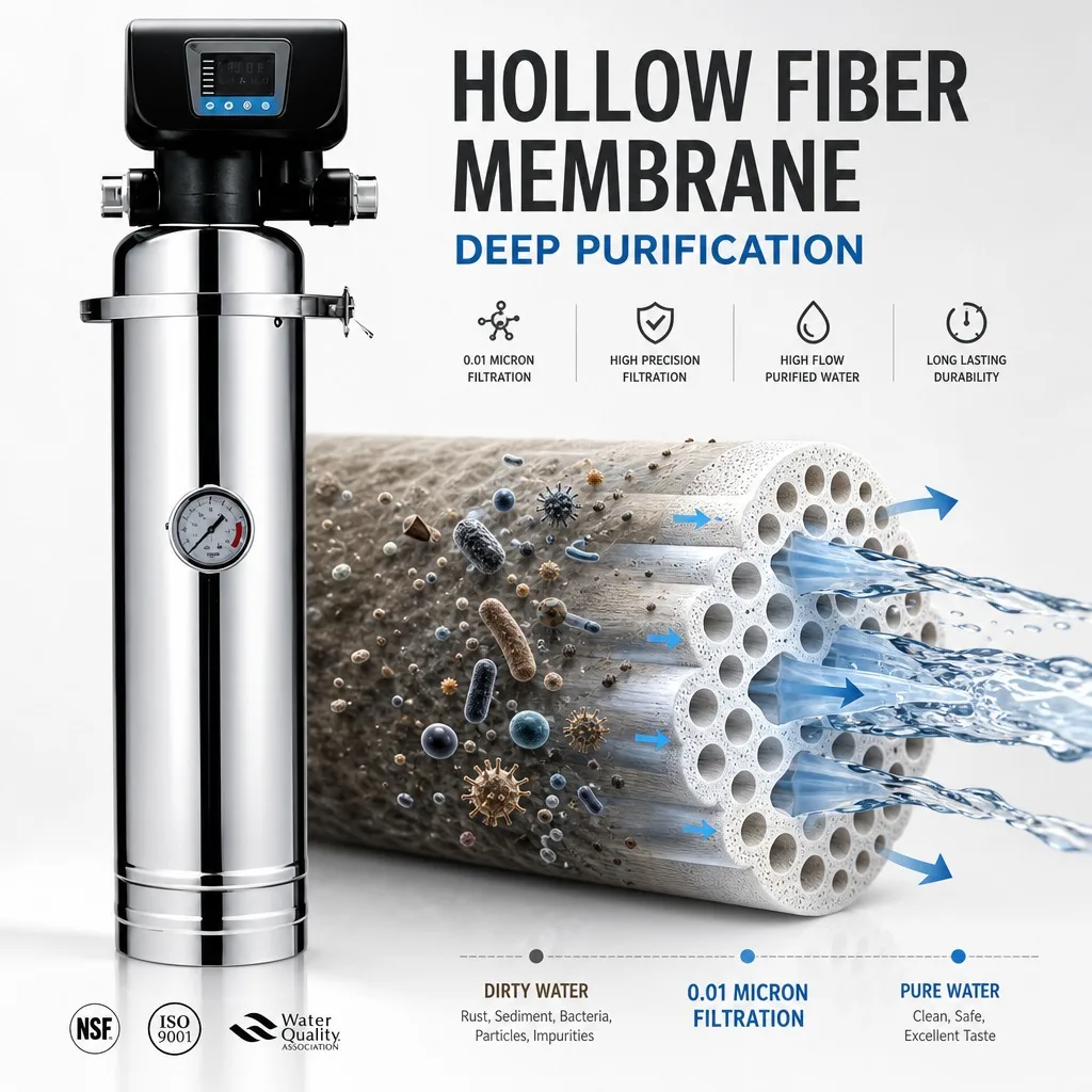 

Commercial Water Filter System With Intelligent Control Valve Real Time Pressure Monitor Stainless Steel Purifier
