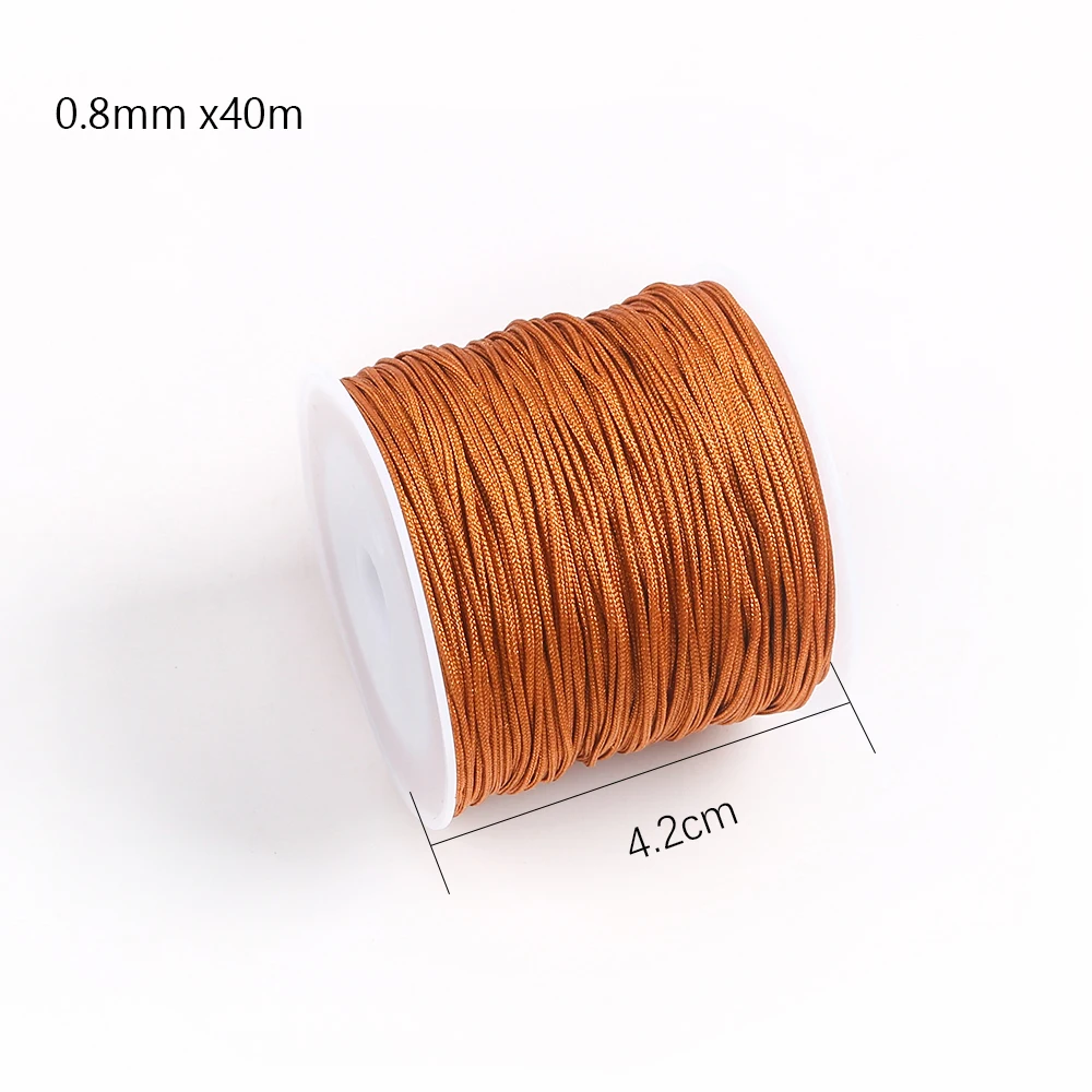 40m/roll 0.8mm Cotton Nylon Cord Chinese Knotting Macrame Cord Beading Thread String DIY Braided Bracelet Rings Jewelry Making