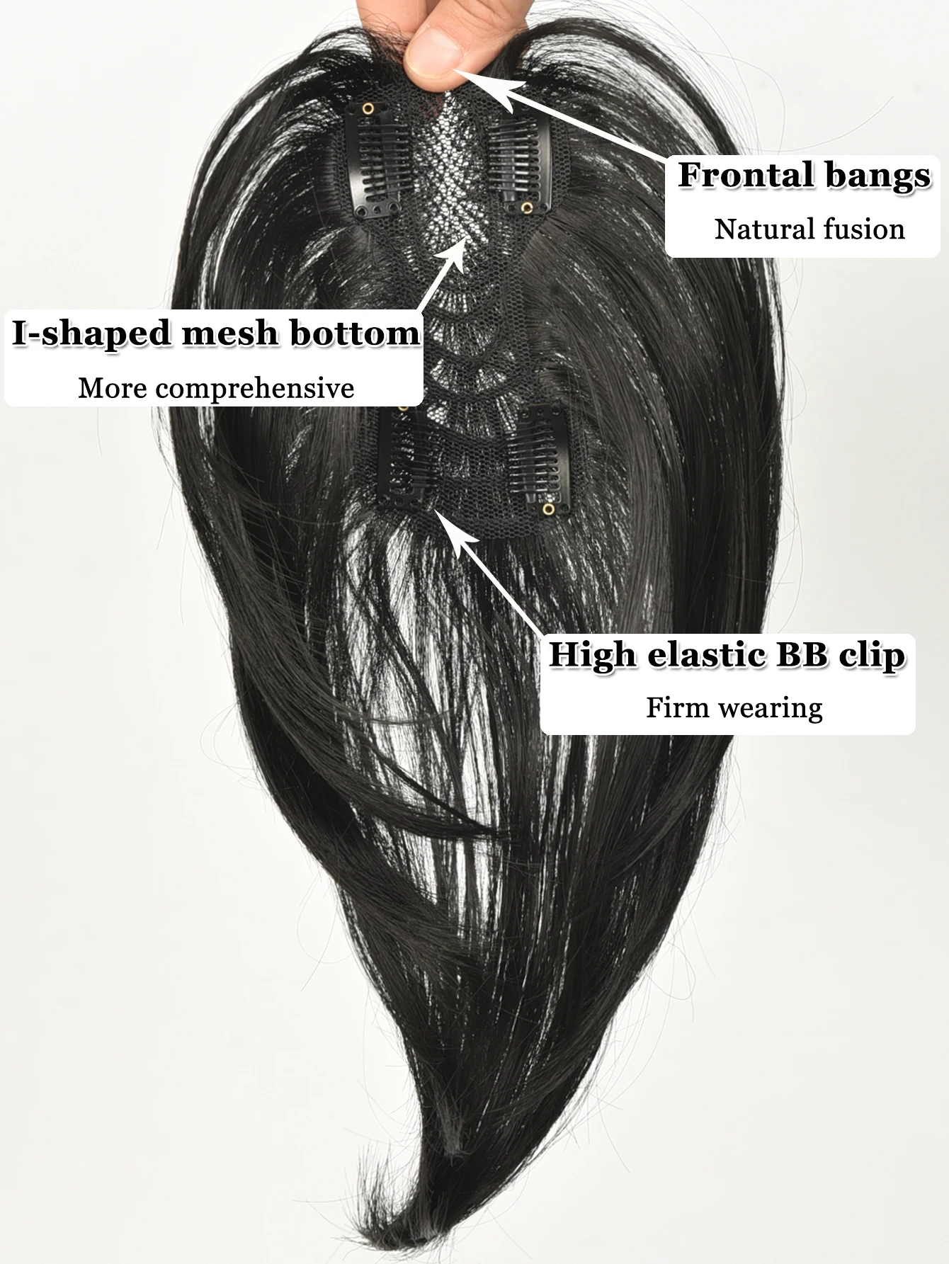 شعر رأس صناعي غير مرئي بدون خياطة، شعر مستقيم، ثمانية أشكال، غطاء بديل طبيعي غير مرئي، أبيض #3