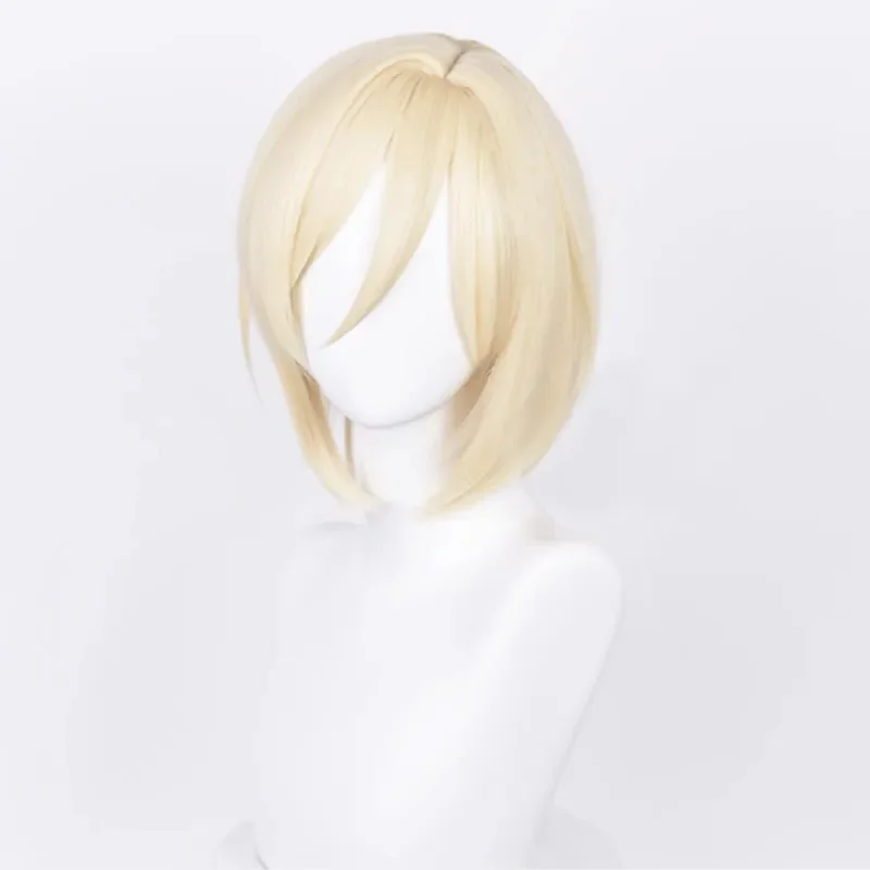 Peluca de Cosplay de Tenshouin Eichi de Game Ensemble Stars, pelo corto dorado, resistente al calor, accesorios sintéticos para fiesta de Halloween