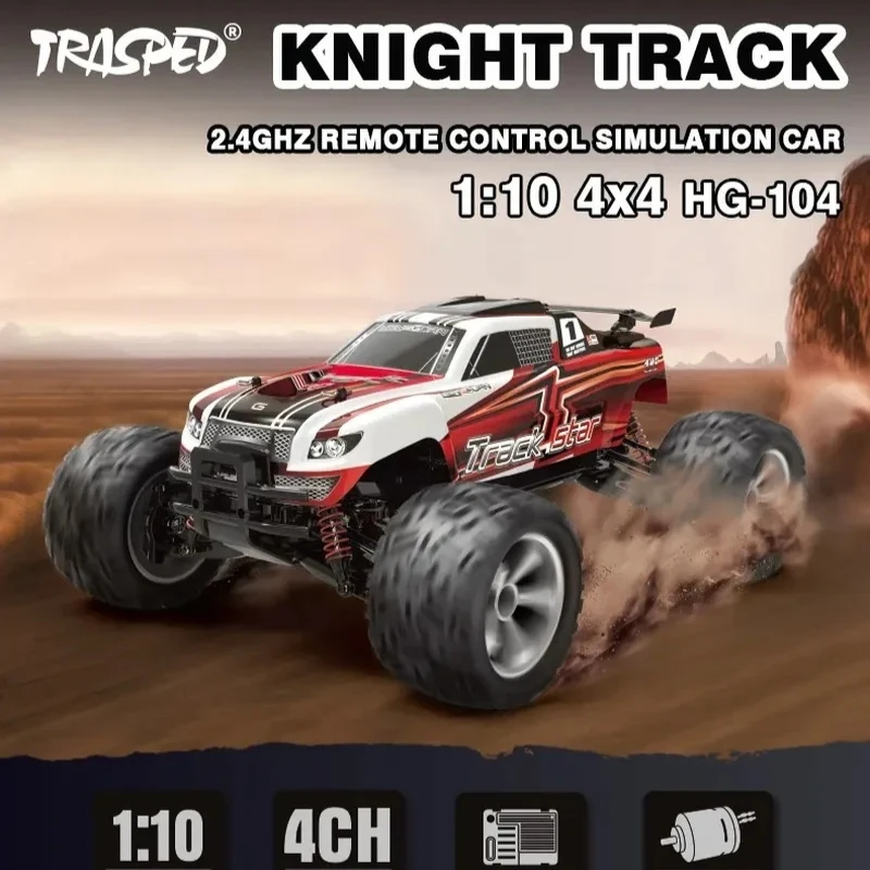 

Hengguan HG-104 High-Speed Four-Wheel Drive RC Car 2.4G Off-Road Bigfoot Electric Remote Control Toy for Boys 1/10 Scale