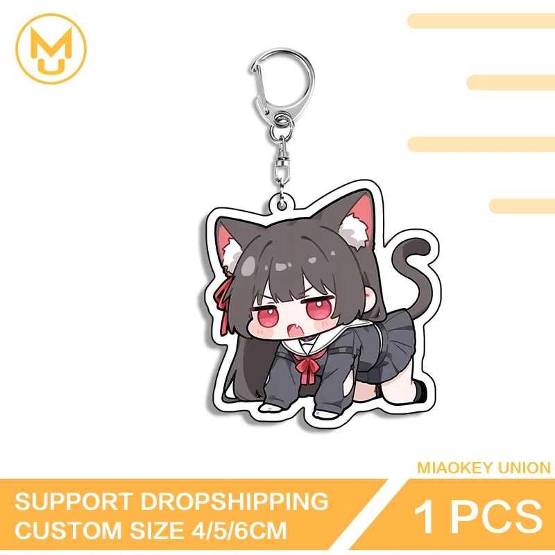 Wuthering Waves Chisa Pretty Cat Ears Girl Attractive Artistic Double Sided Key Chains Unisex Hot Selling Pretty Jewelry