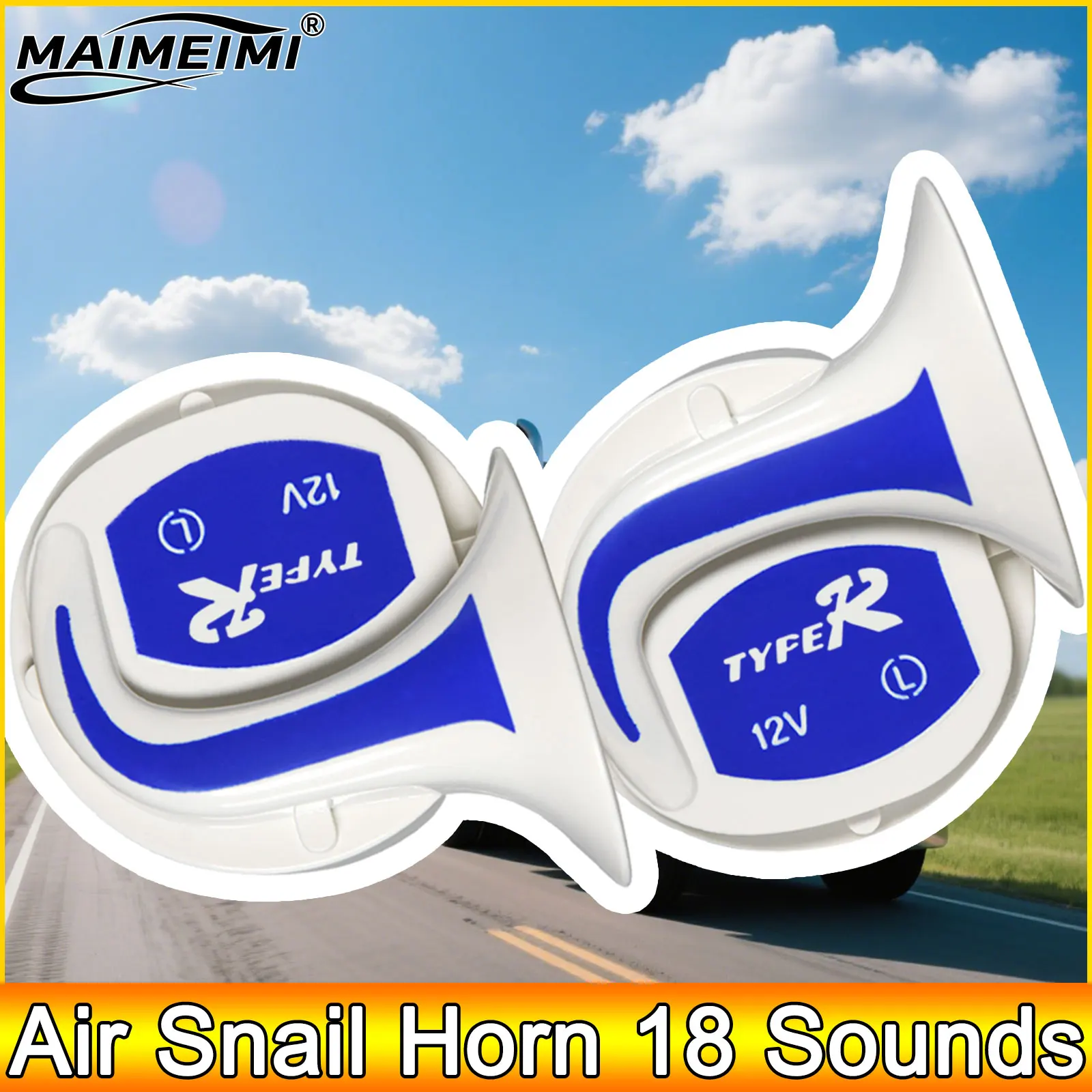 AD 18 sirena eléctrica Digital de voz bocina de caracol de aire fuerte 12V 115 DB bocina mágica altavoz automático 18 sonidos alarma de seguridad para el hogar RYSJM