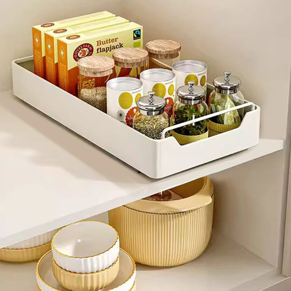 Slide Out Cabinet Organizer Sliding Drawer Pantry Shelf With Damping Guide Nylon Adhesive Heavy Duty Slide Out Pantry Shelves Fo