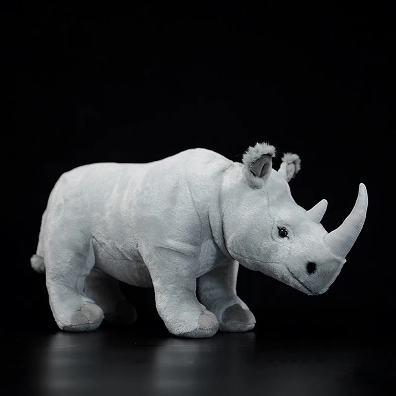 

Original Cute Stuffed White Rhinoceros Plush Toy Soft Simulation Ceratotherium Simum Doll Lifelike Animal Model Adult Gift