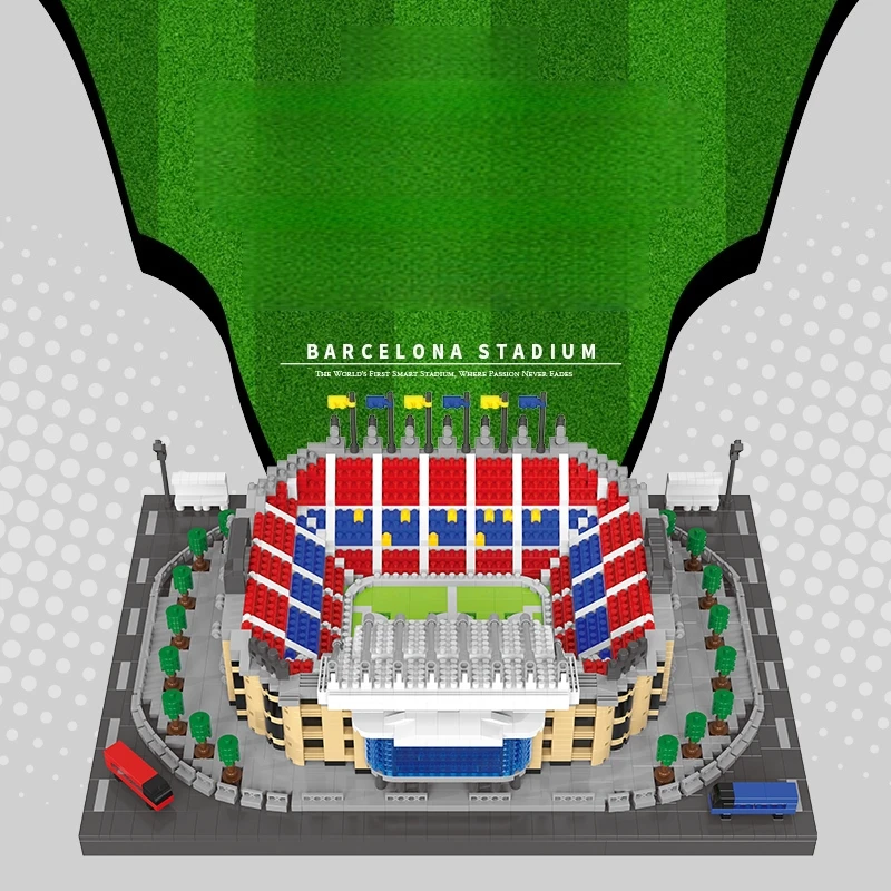 Conjunto de blocos de construção de modelo de campo de futebol, 2436 peças, ornamento criativo, decoração de mesa, presente surpresa de feriado