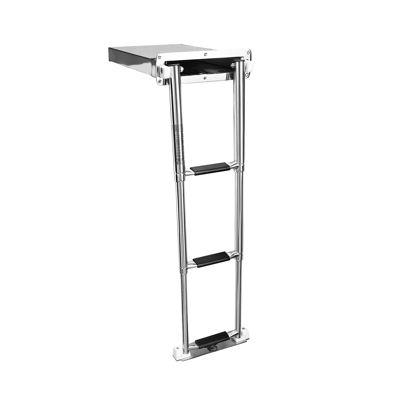 

STLF HANSE MARINE Stainless Steel Boat Ladder Adjustable Box Ladder With 3-4 Slip-proof Steps Hardware for Boat Yacht
