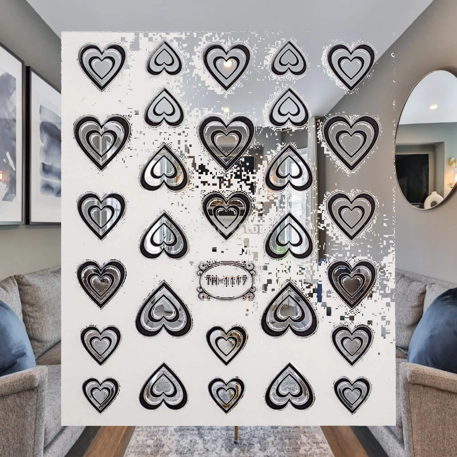 Valentines Day Nail Stickers 3D Heart Love Design Self Adhesive Nail Art Decals for Acrylic Nails and DIY Nail Decoration