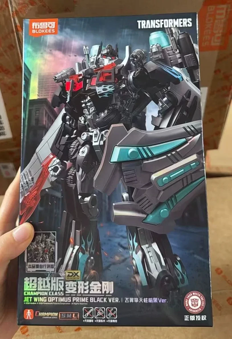 Blokees Transformers Champion Class Jetwing Optimus Prime Black Ver. Building Block Assemble Model Articulated Action Figure