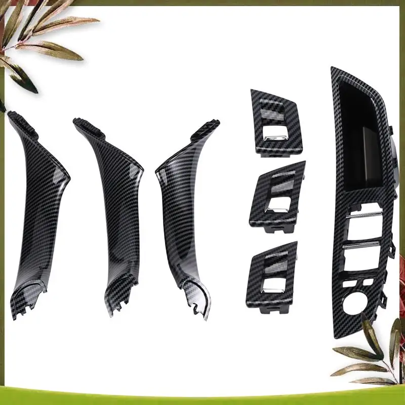 

AB98-7PCS Правый руль RHD для BMW 5 серии F10 F11 Внутренняя дверная ручка автомобиля Внутренняя панель Накладка на подлокотник