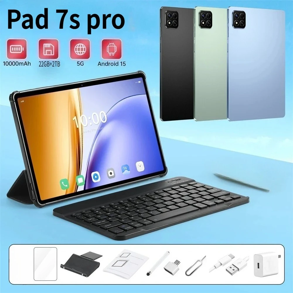 

Оригинальный Pad 7s pro, глобальная версия, Android 15, 22 ГБ + 2 ТБ, 5G, двойная SIM-карта, 10000 мАч, Wi-Fi 10,1 дюйма, HD детский планшетный ПК, детская вкладка для планшетов