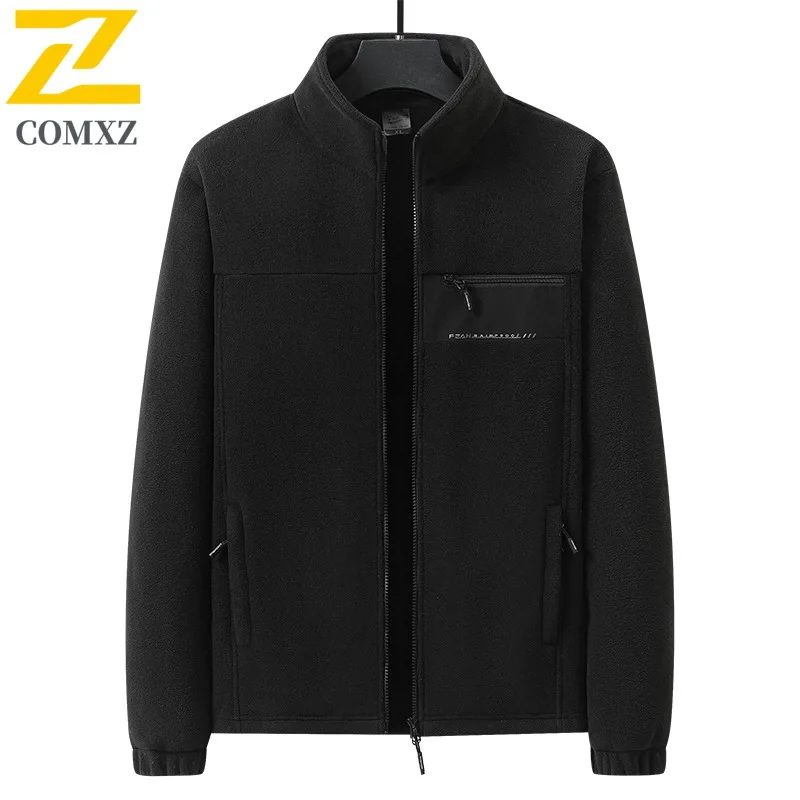 

COMXZ для поездок на работу, офисная роскошная мужская куртка, ветрозащитное пальто на молнии, расслабленный воротник-стойка, чистый цвет, дизайн, легкая осенняя верхняя одежда