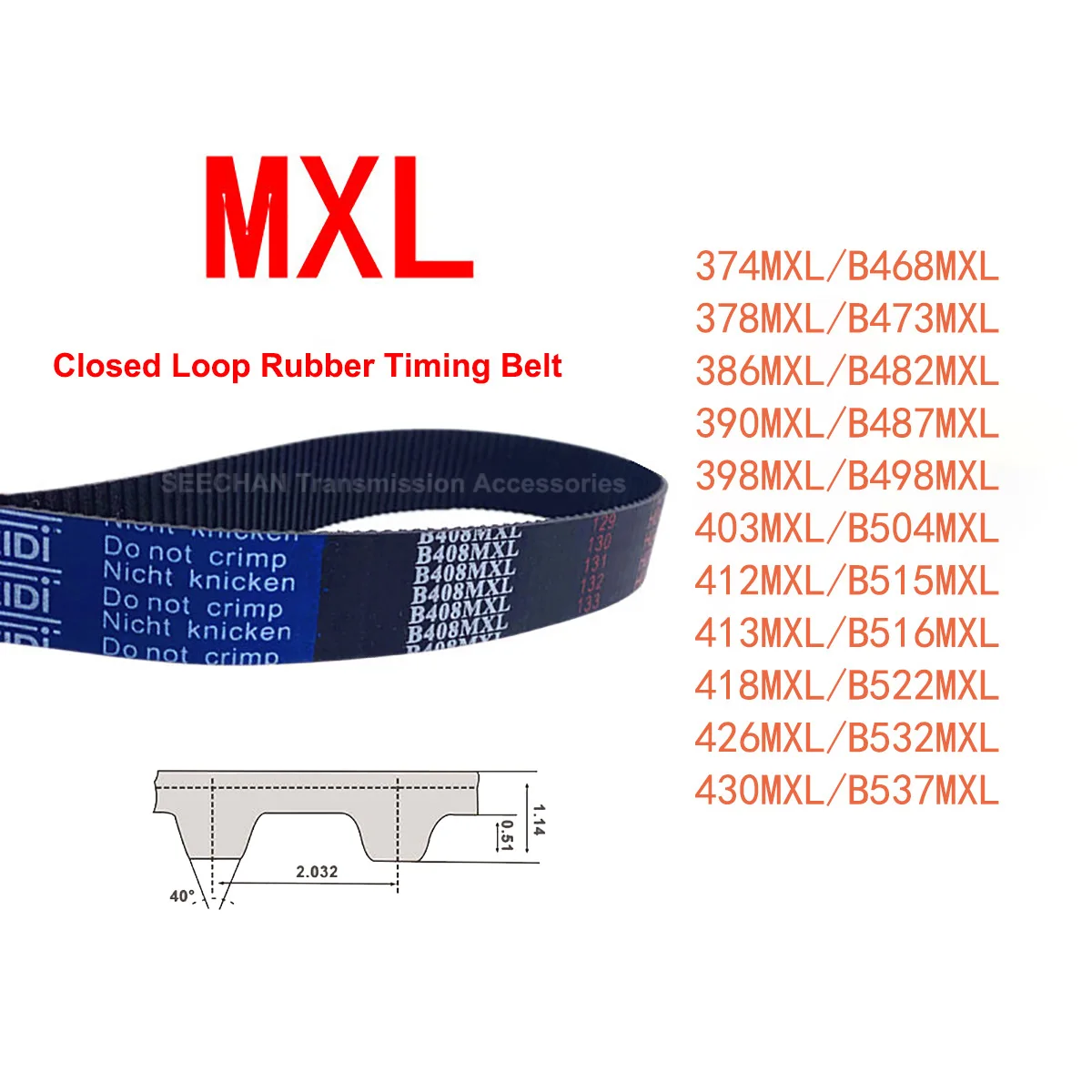 

1Pcs MXL Closed Loop Timing Belt Width 6/10mm Rubber Synchronous Belt B468 B473 B482 B487 B498 B504 B515 B516 B522 B532 B537MXL