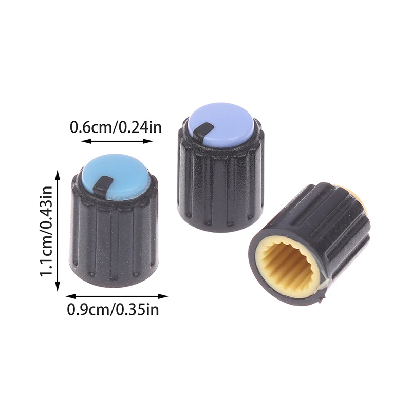 Dwukolorowe pokrętła sterujące 20 sztuk - nakładki na potencjometr 10x12mm z otworem na trzpień 6mm, uniwersalne do przełączników głośności i enkoderów obrotowych