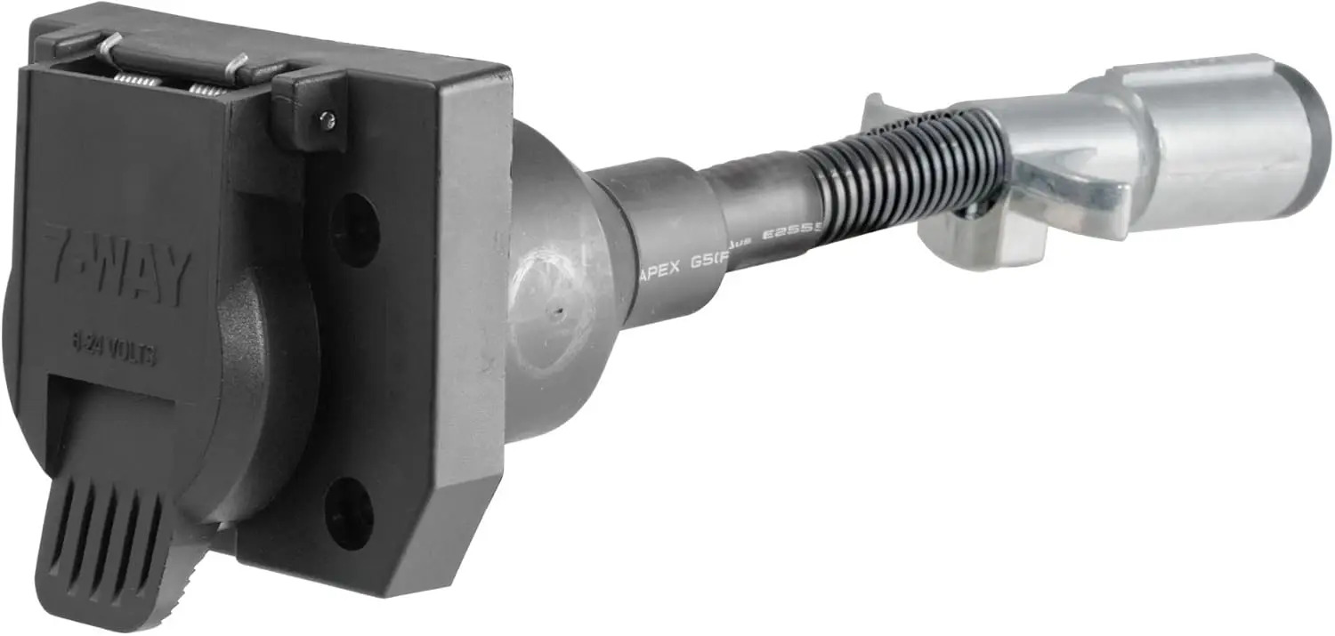 

57667 6-Way Round Vehicle-Side to 7-Way RV Blade Trailer Wiring Adapter