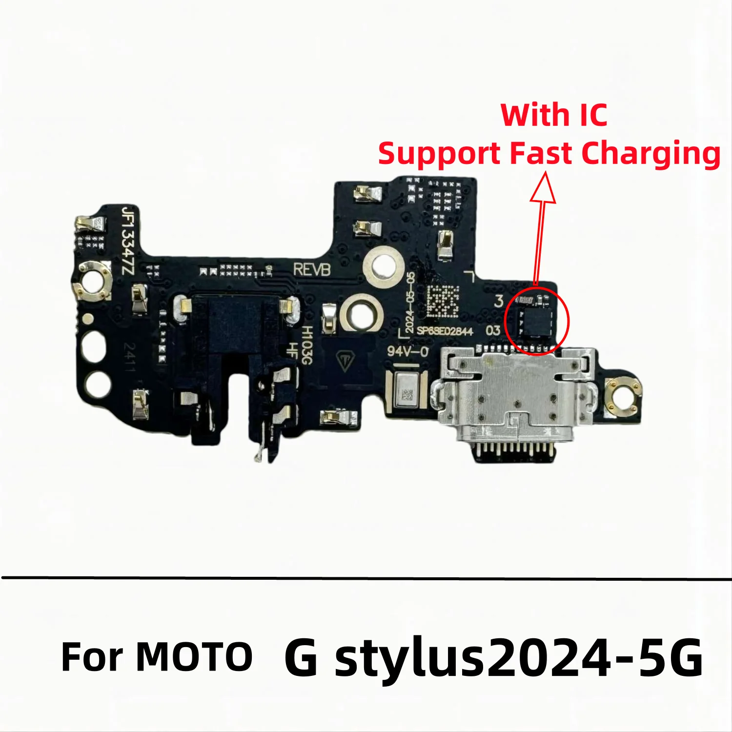 Placa de conector de base de carga USB, Cable flexible de puerto de carga para Motorola Moto G Stylus 5G 2024