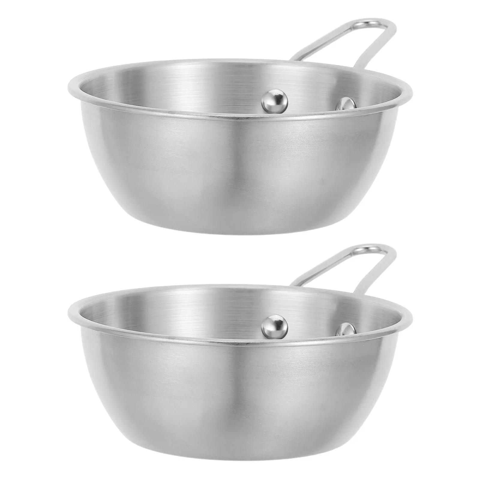 2 tazones coreanos para vino Makgeolli con asa, de acero inoxidable de 20 oz, para arroz, sopa, camping, senderismo, picnic, tazón tradicional para servir