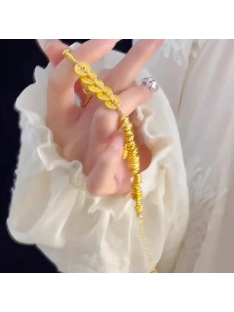 New Chinese-style golden five emperors money gourd bracelet women's light luxury temperament versatile bracelet