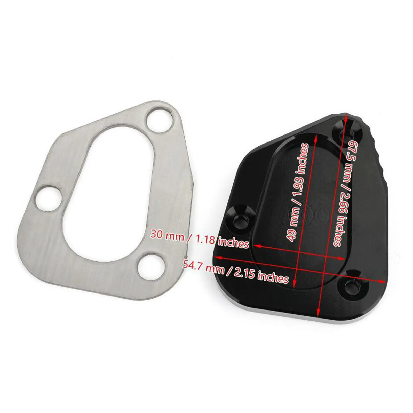 Preto Kickstand Sidestand Extensão Pad Placa, FJR1300 2006-2017