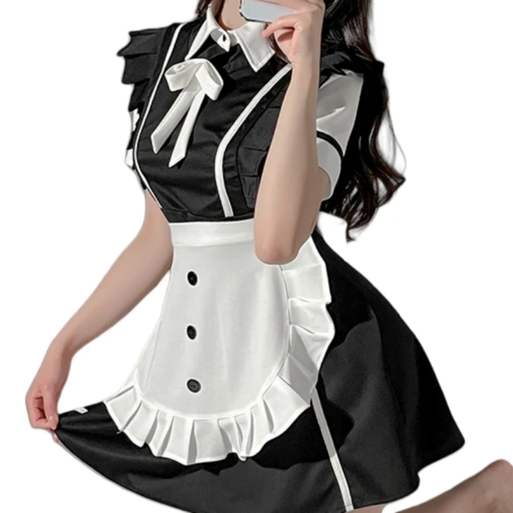 

Sexy Cosplay Anime Maid Costume Japanese Lingerie Cute Kawaii Lolita Dress Sexy Apron Maid Uniform Love Game Roleplay Outfit