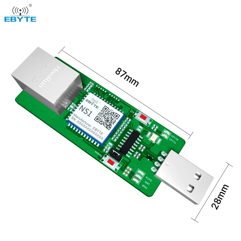 Serial to Ethernet Module Test Board EBYTE NS1-TB TTL Level to RJ45 Ethernet Low Power MCU Modbus Gateway Modbus TCP to RTU