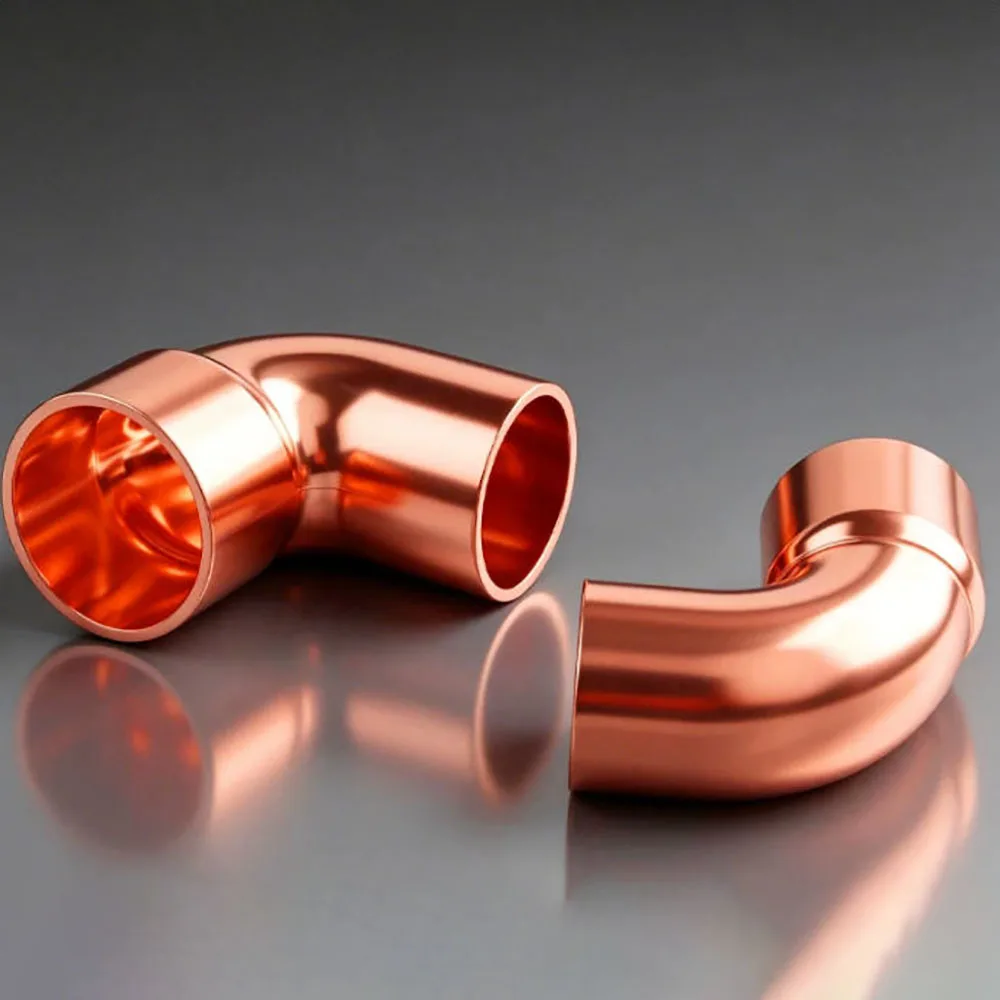Thickened Copper Elbow Equal Diameter Socket Welding 90 ° Right Angle Elbow Air Conditioning Cold Storage Welding Pipe Fittings