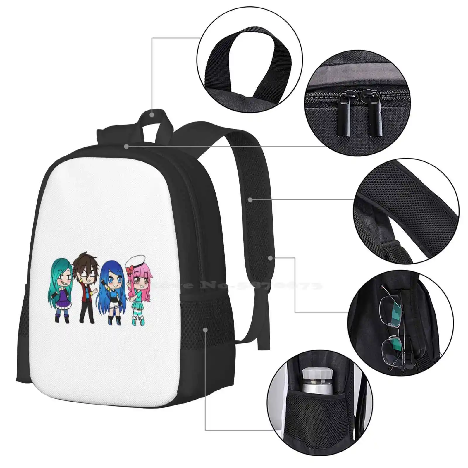 Funneh And The Krew-Funny Fashion Pattern Design Travel Laptop School Backpack Bag Funneh Gaming Krew Gaming