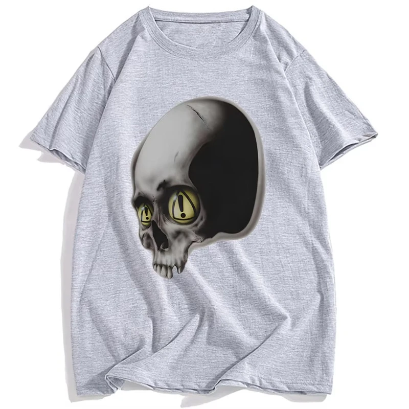 خطر الصيف الجمجمة المحملة نيت مغني الراب موضة الجرافيك تي شيرت القطن قصير الأكمام الجرونج تي شيرت للجنسين الشارع الشهير عادية تيز #4