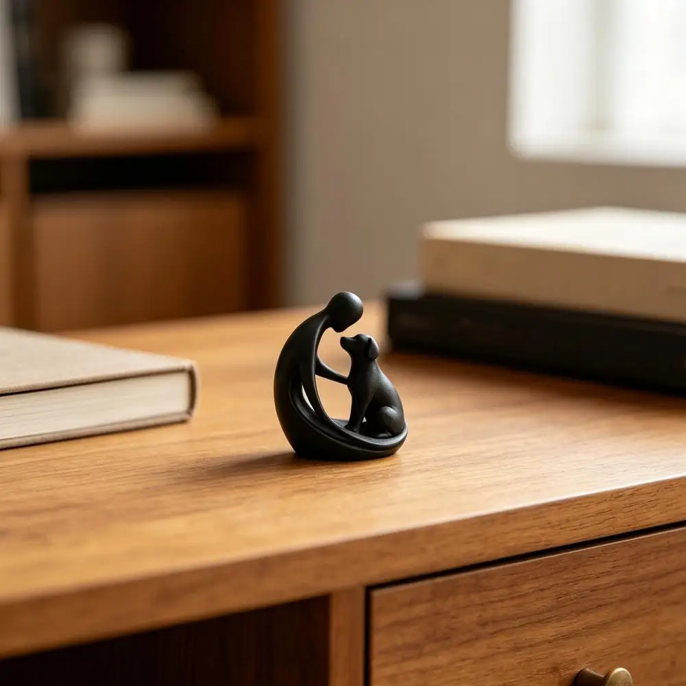 Mini Dog Ornament Hollow Design Dog Figurine Dog Owner Statue Ornament 3d Printed Nordic Minimalist Sculpture Compact for Pet