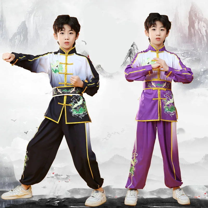 New Children's Martial Arts Performance Clothing Chinese Style Kids Long-sleeved Kung Fu Training Clothing Kung Fu Uniform LE461