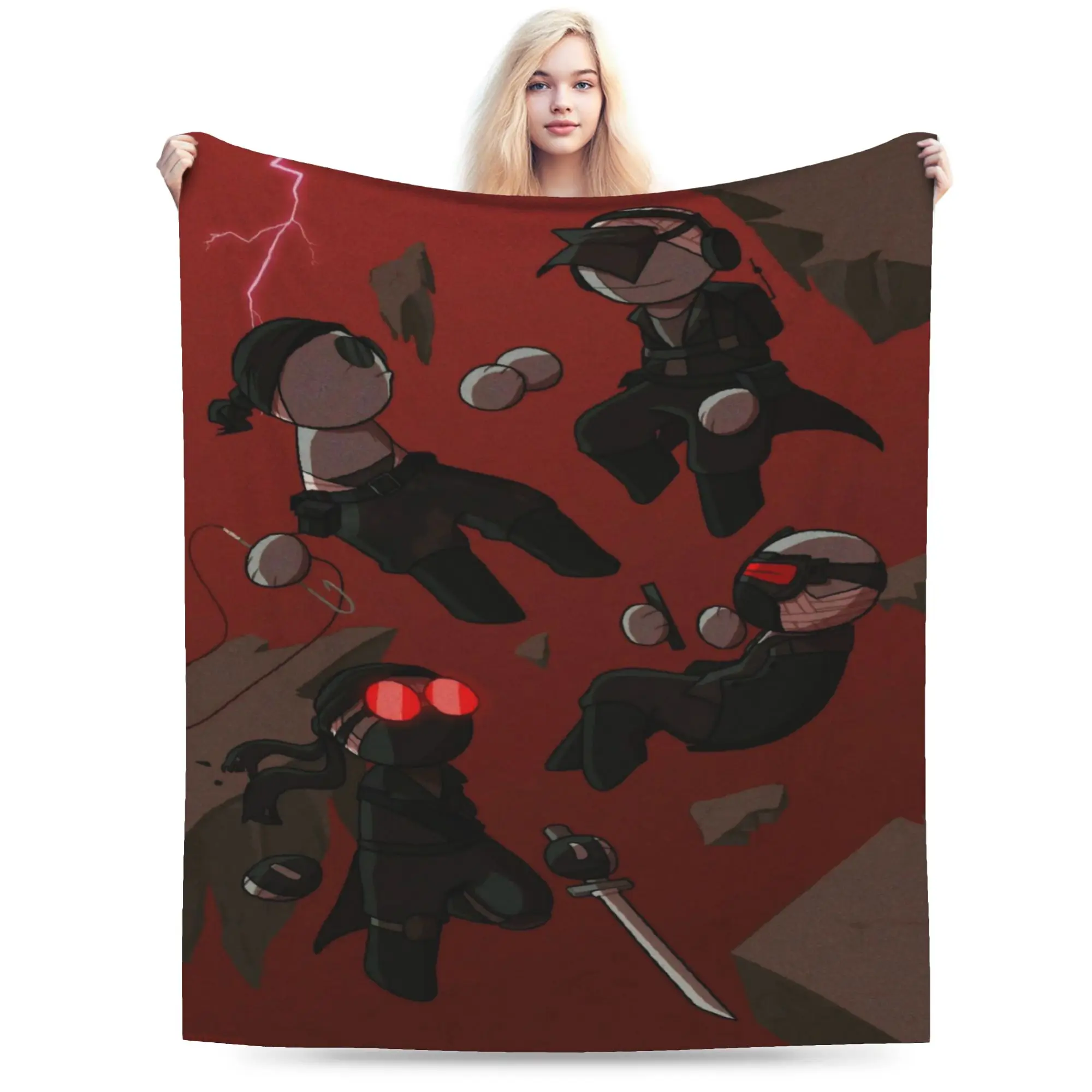 MADNESS COMBAT Hank Blankets Flannel  Comfortable Lightweight Thin Throw Blankets for Bed Plush Thin Quilt