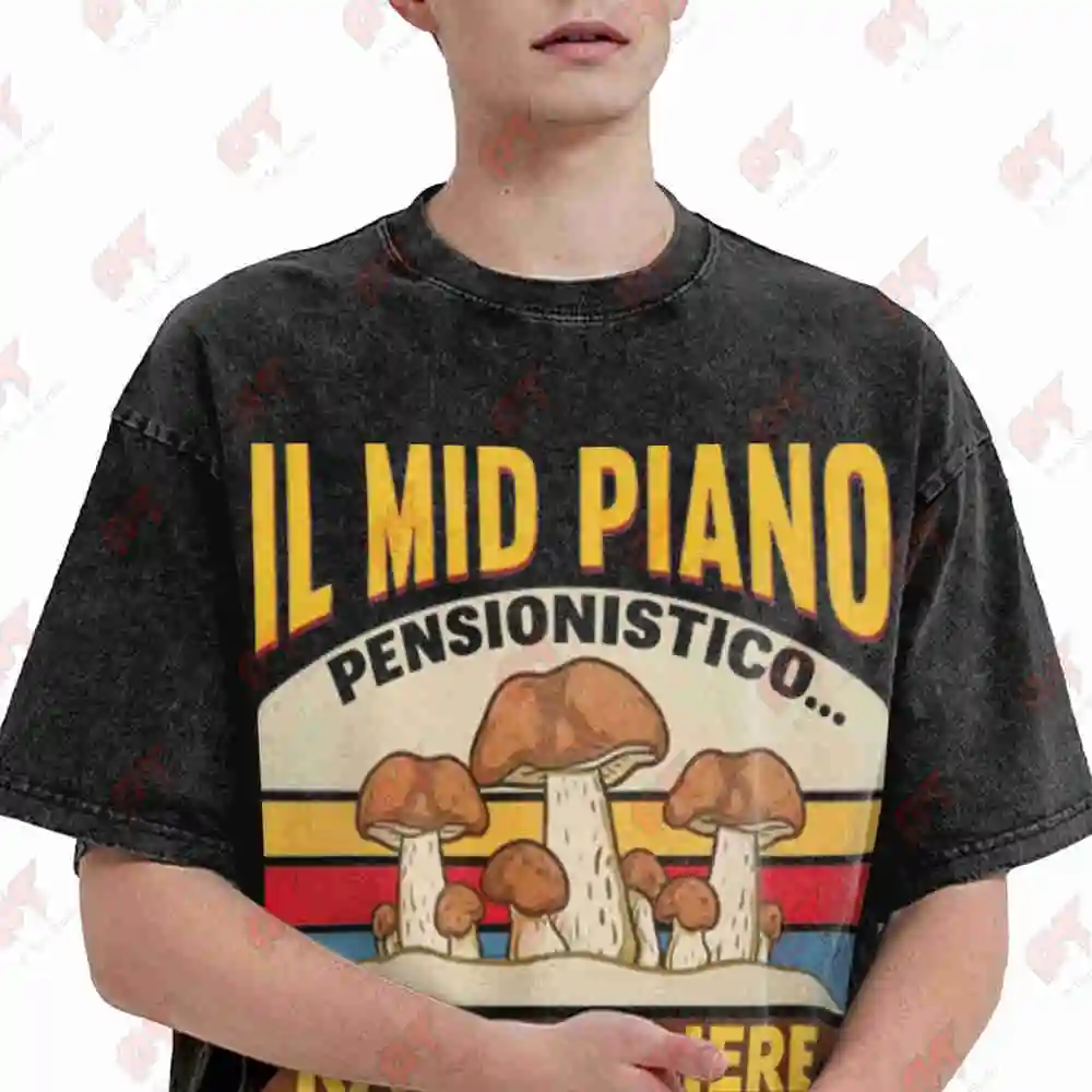 Mycologist Porcini Mushroom Boletus Edulis Vintage Washed Tee Pure Cotton T-Shirt