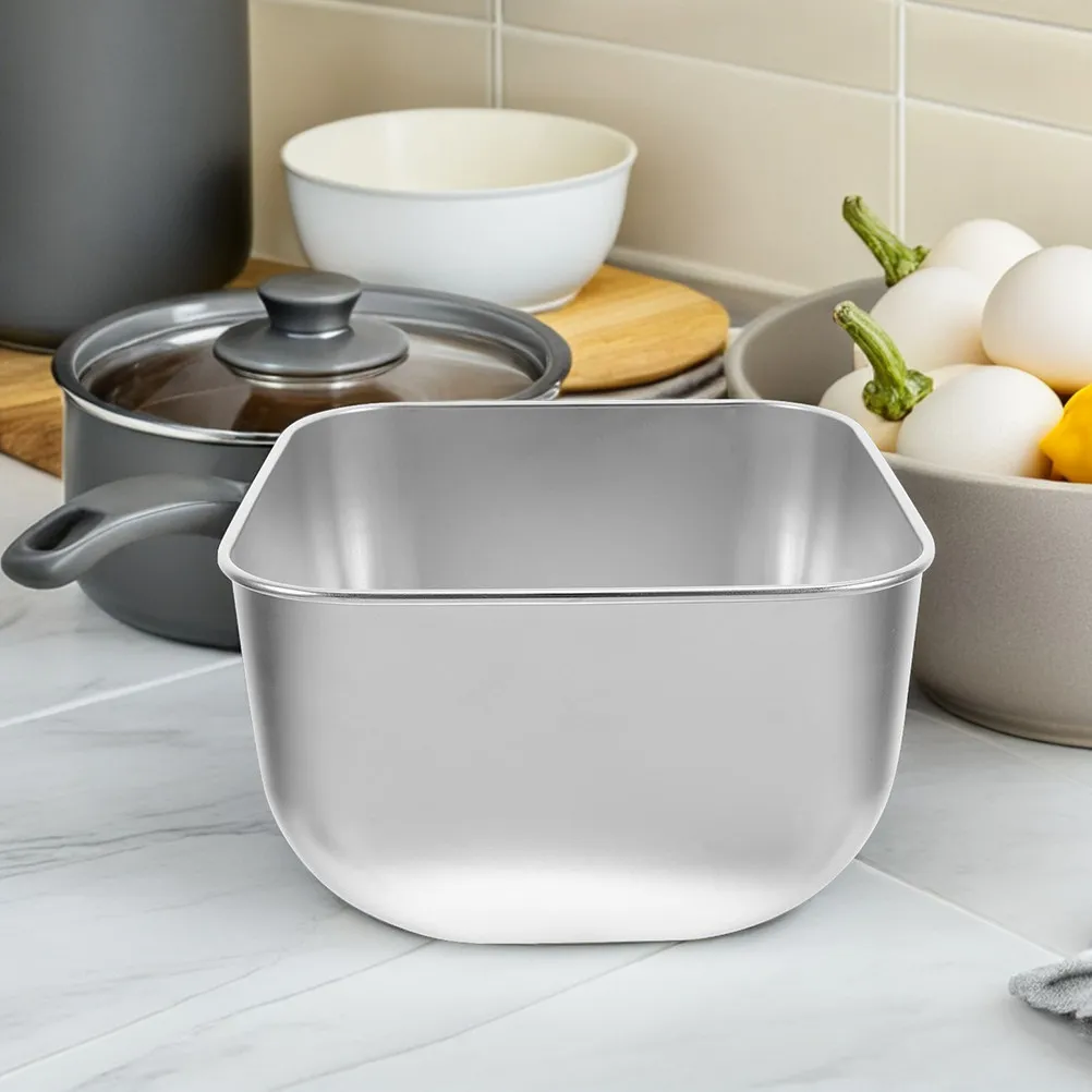 Stainless Steel Mini Sauce Dish Square Single-Layer Slanted Edge Condiment Serving Bowl Dipping Sauce Plates Salad Bowl