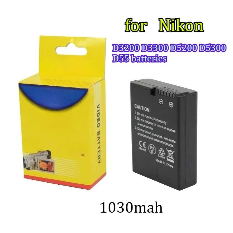 1030mah EN-EL14 Digital Camera Battery Suitable for Nikon D3200 D3300 D5200 D5300 D55 Long-range Digital Batteries