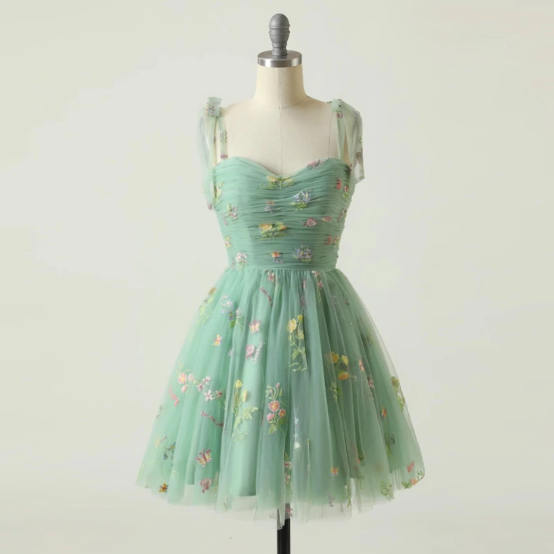 

Fashion Little Short Dress Chic Embroidered Dress Fairy Birthday Party Homecoming Dress