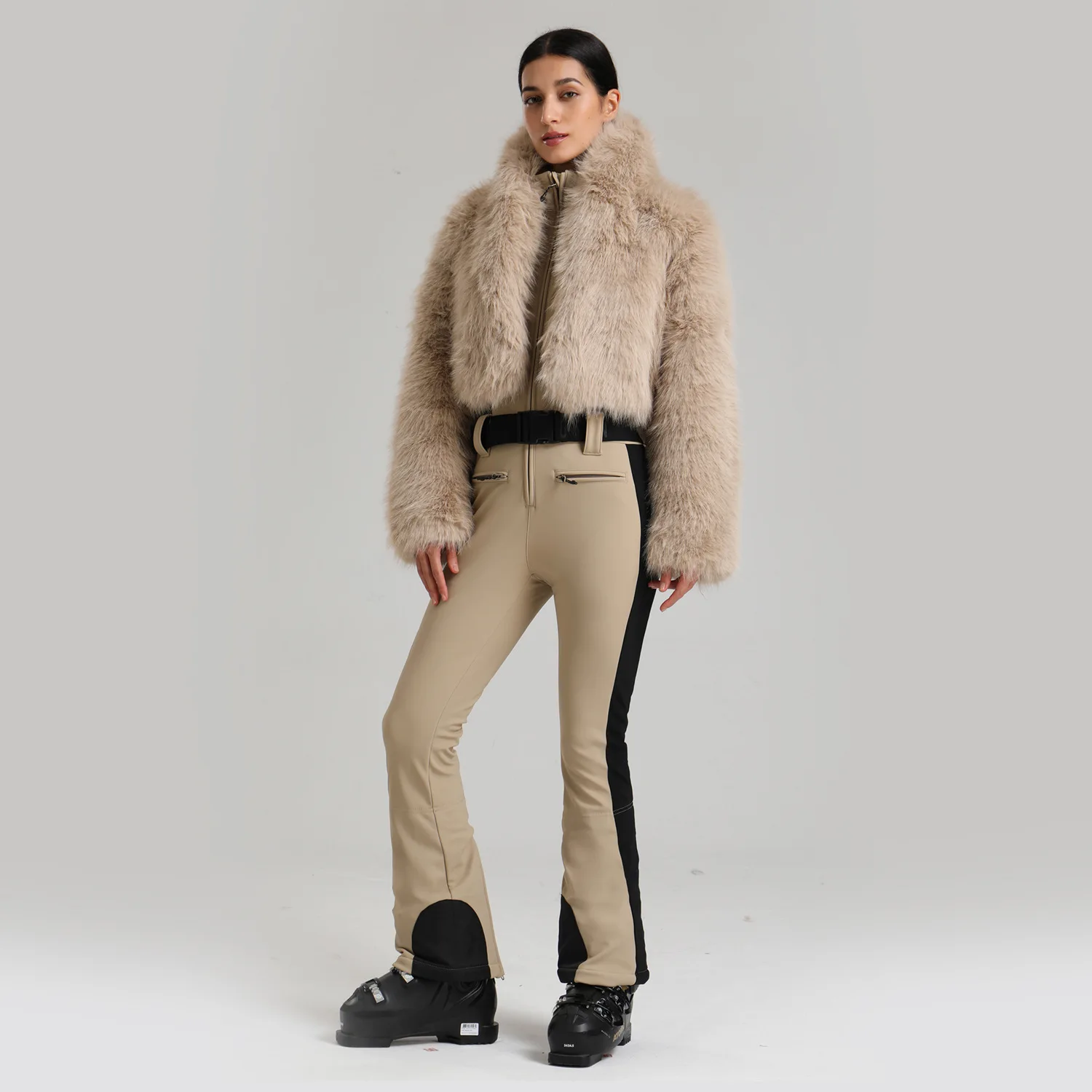 Traje de esquí de una pieza para mujer, traje de Snowboard para deportes al aire libre, Sudadera térmica delgada con capucha, monos de esquí, conjunto de nieve impermeable a prueba de viento para invierno